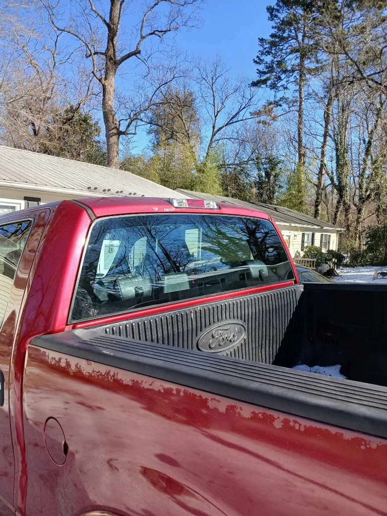 Rear glass service — pickup truck