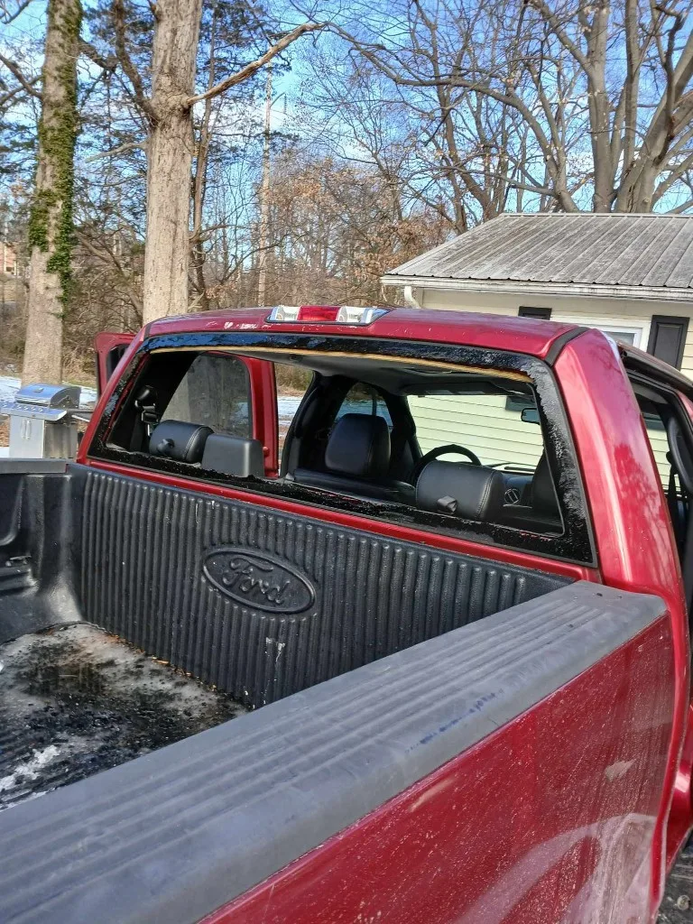 Rear window removal — pickup truck